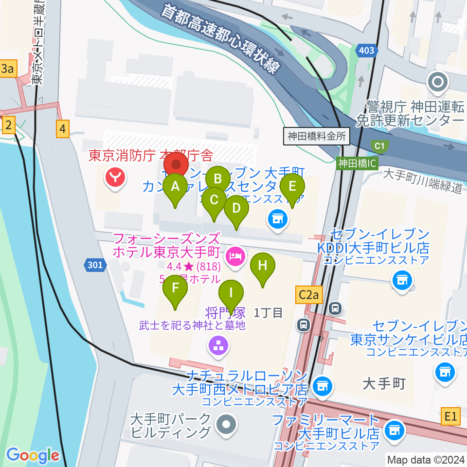 日経ホール周辺のカフェ一覧地図