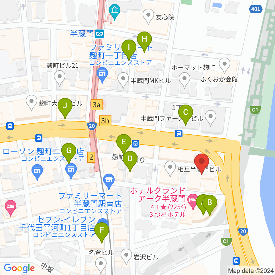 TOKYO FM HALL周辺のカフェ一覧地図