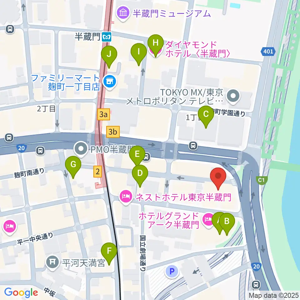 TOKYO FM HALL周辺のカフェ一覧地図