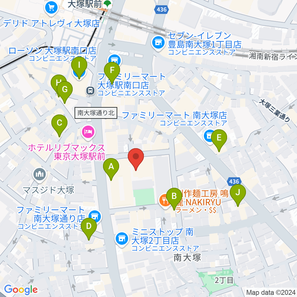 南大塚ホール周辺のカフェ一覧地図