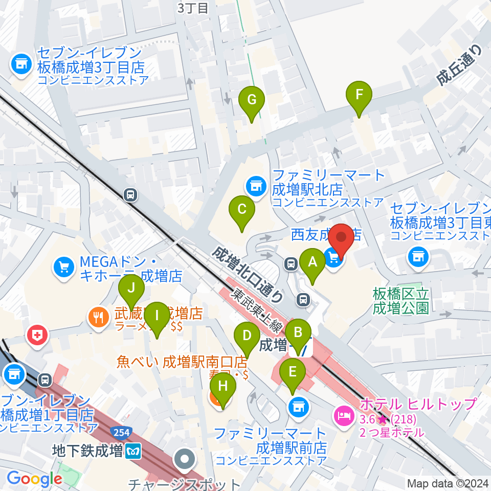 成増アクトホール周辺のカフェ一覧地図