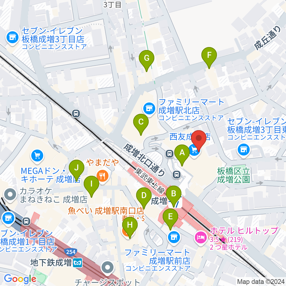 成増アクトホール周辺のカフェ一覧地図