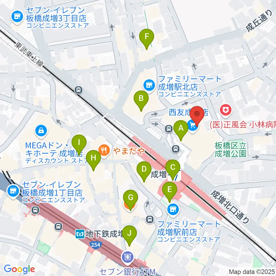成増アクトホール周辺のカフェ一覧地図
