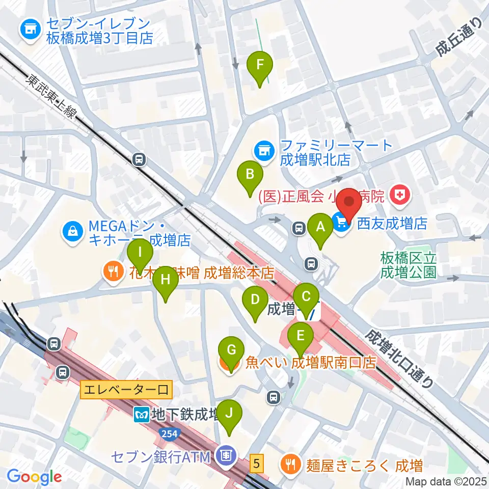 成増アクトホール周辺のカフェ一覧地図