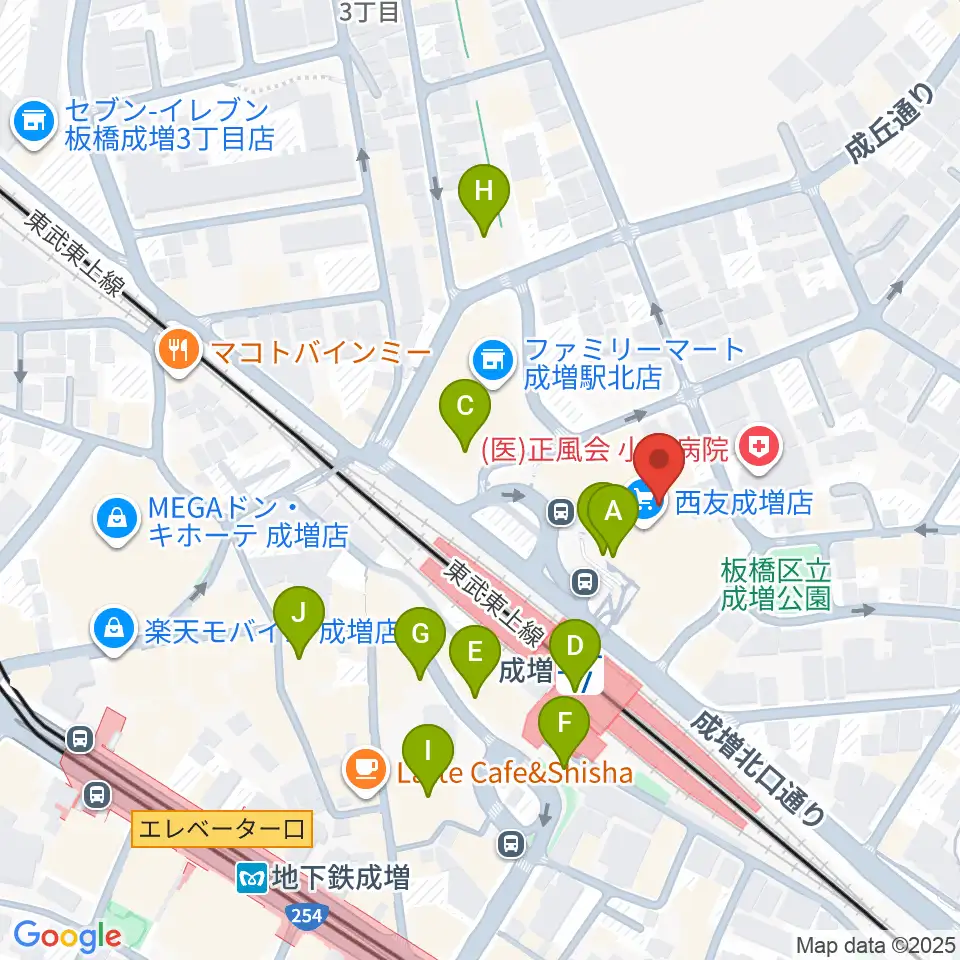 成増アクトホール周辺のカフェ一覧地図