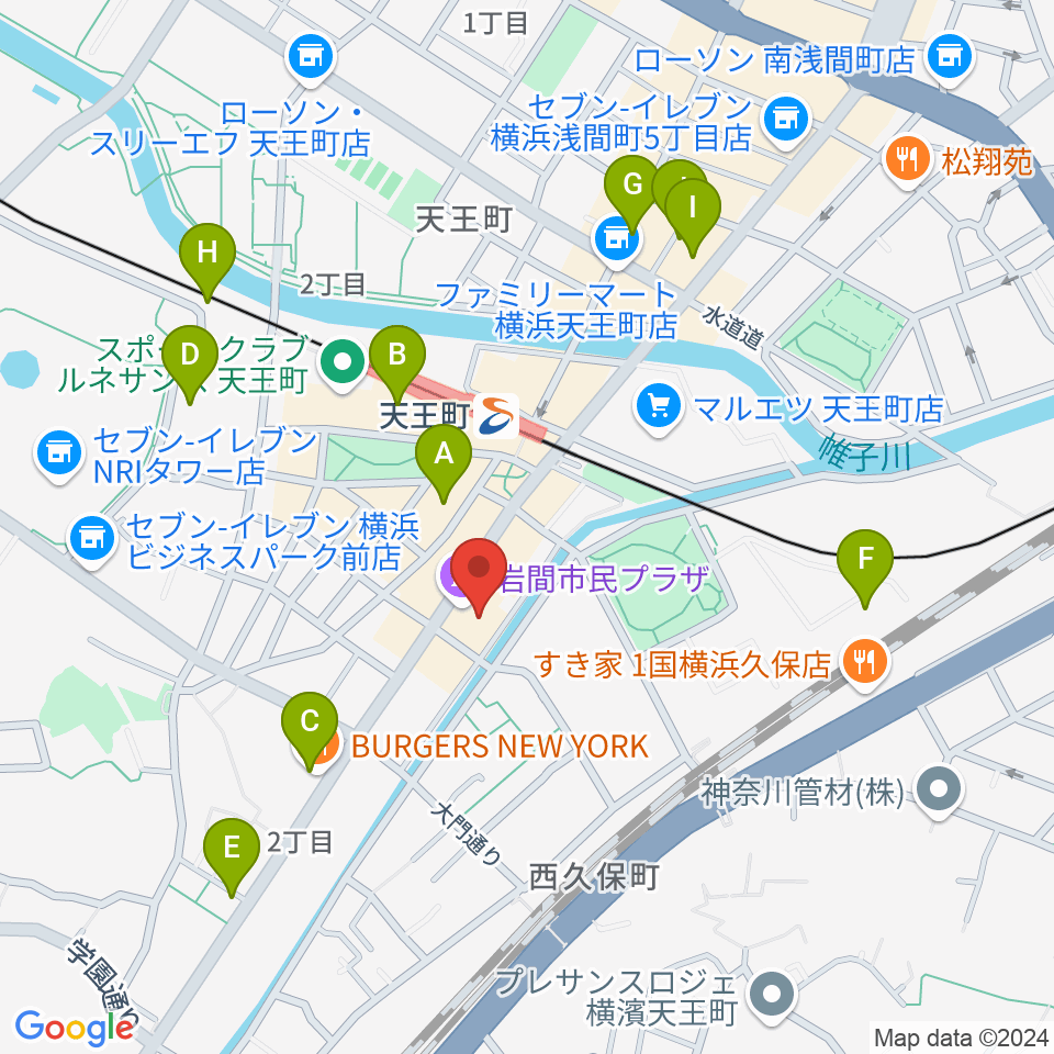 横浜市岩間市民プラザ周辺のカフェ一覧地図