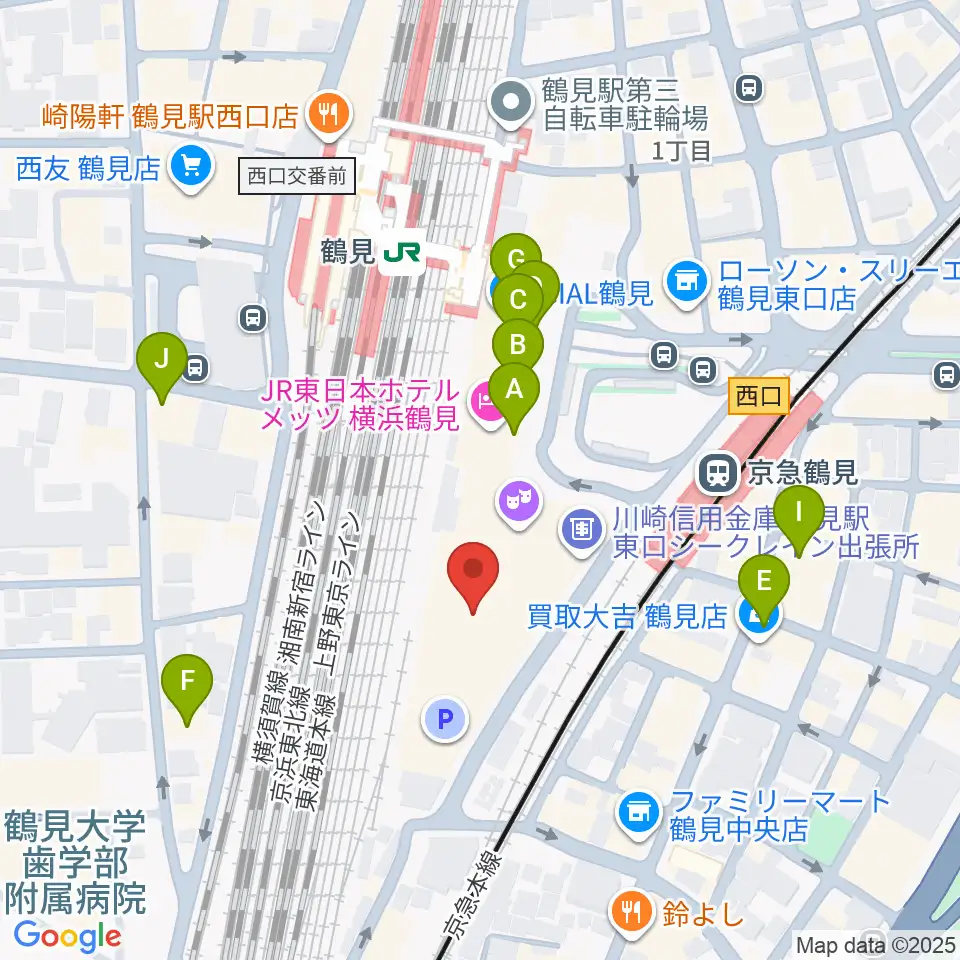 鶴見区民文化センターサルビアホール周辺のカフェ一覧地図
