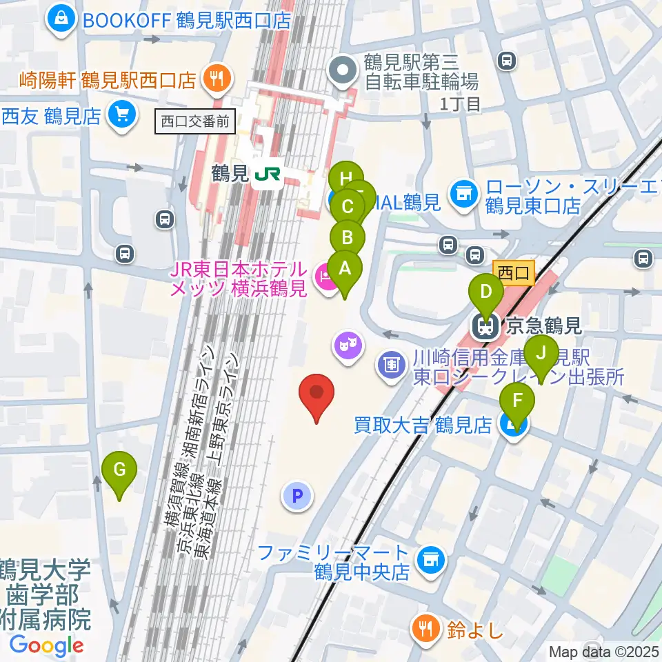 鶴見区民文化センターサルビアホール周辺のカフェ一覧地図
