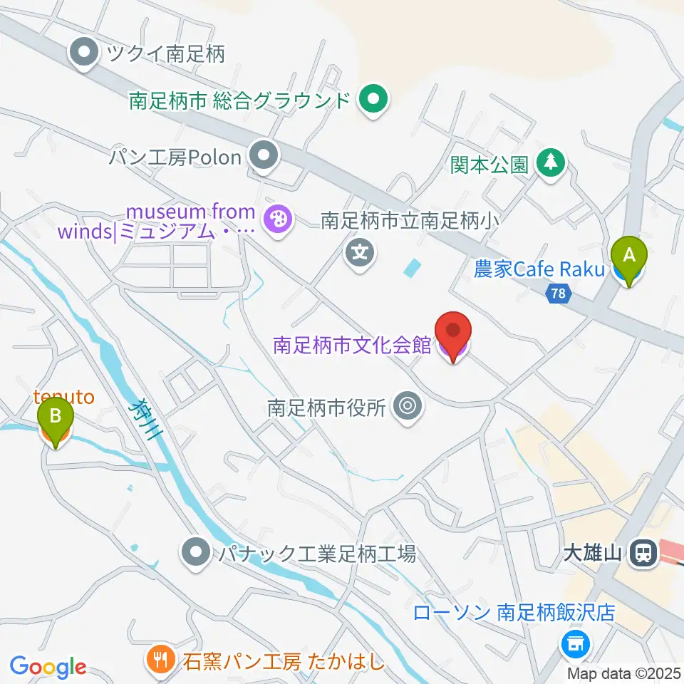 南足柄市文化会館 金太郎みらいホール周辺のカフェ一覧地図