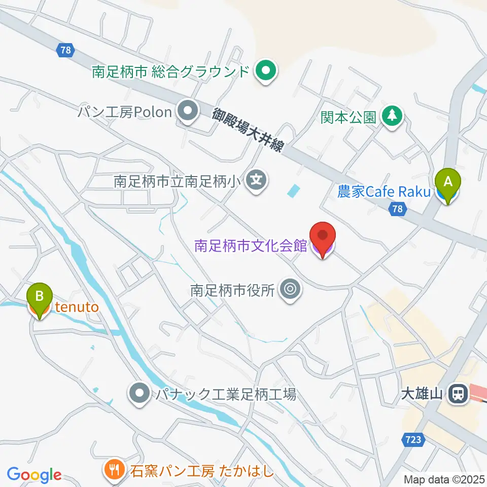 南足柄市文化会館 金太郎みらいホール周辺のカフェ一覧地図