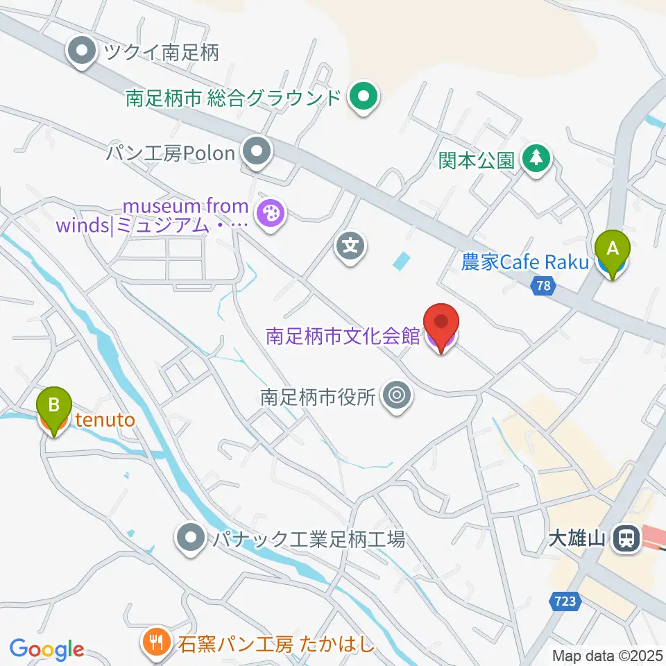 南足柄市文化会館 金太郎みらいホール周辺のカフェ一覧地図
