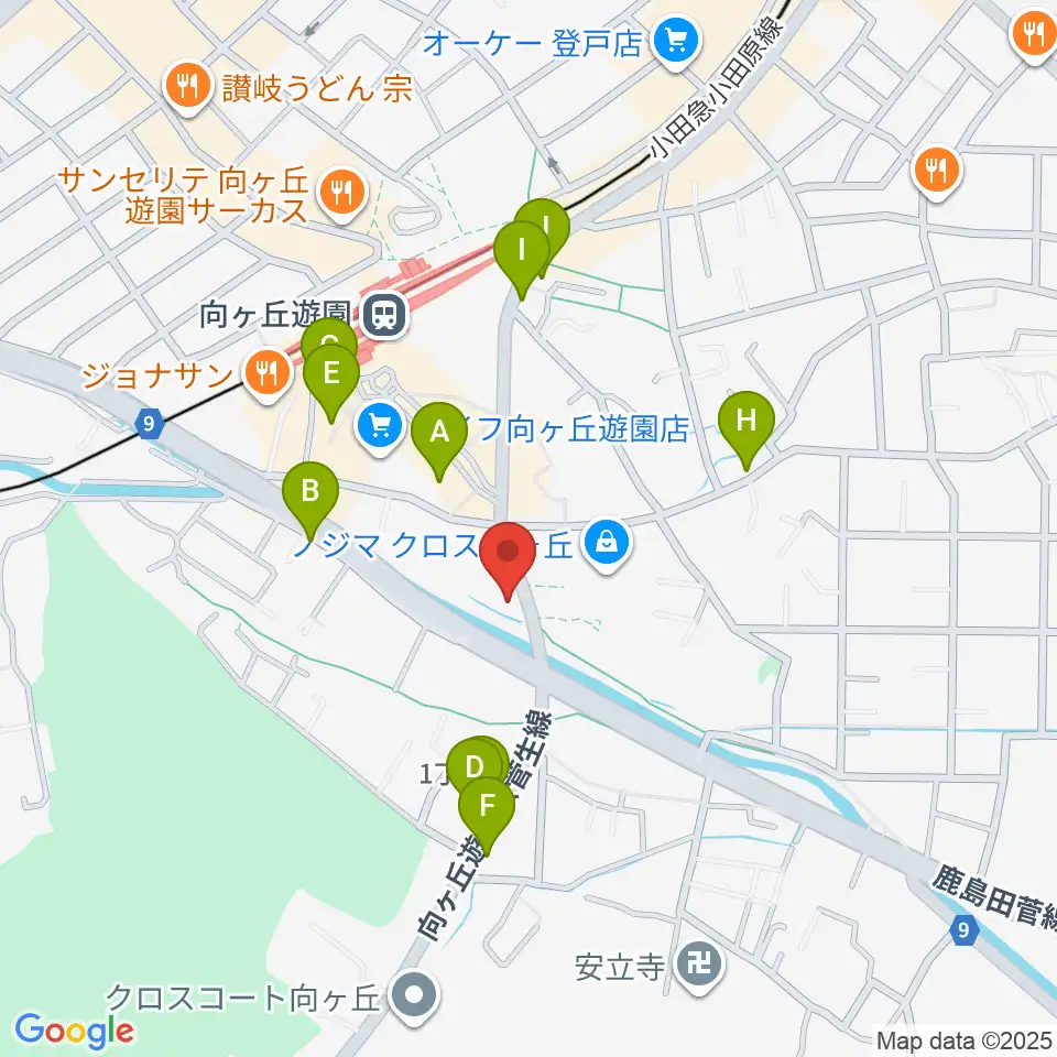 クレッシェレ音楽教室 向ヶ丘遊園校周辺のカフェ一覧地図