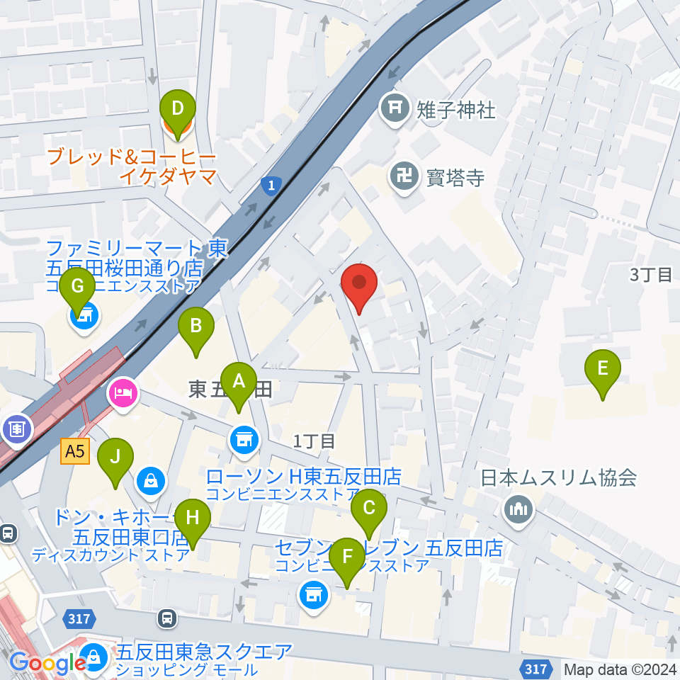 URBAN FOREST STUDIO周辺のカフェ一覧地図