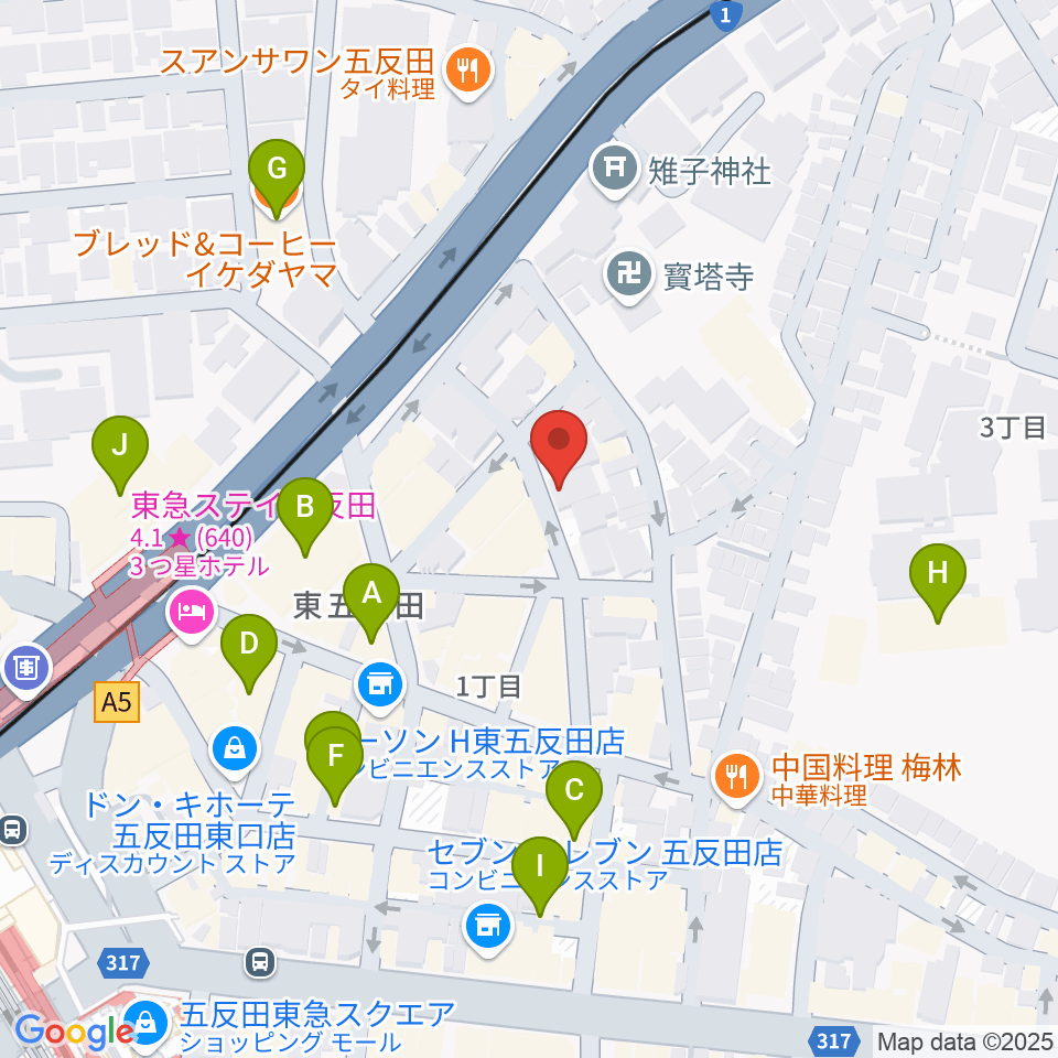 URBAN FOREST STUDIO周辺のカフェ一覧地図