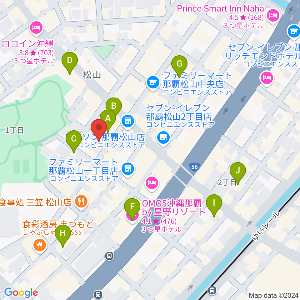 沖縄ゴールドディスク周辺のカフェ一覧地図