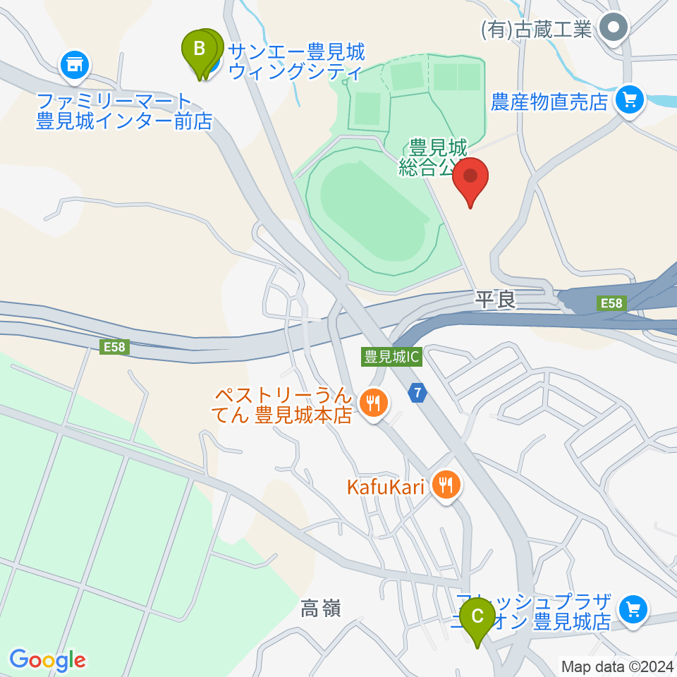 豊見城市立中央公民館周辺のカフェ一覧地図