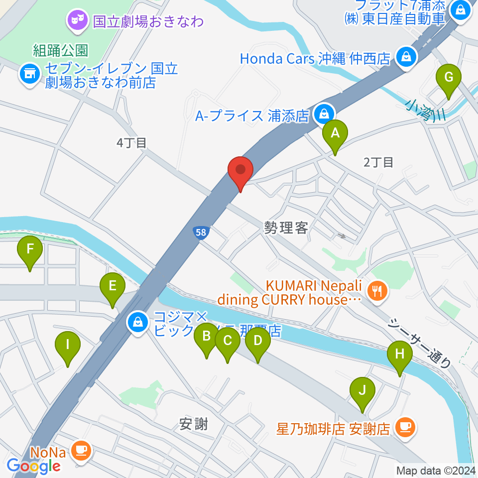 浦添groove周辺のカフェ一覧地図