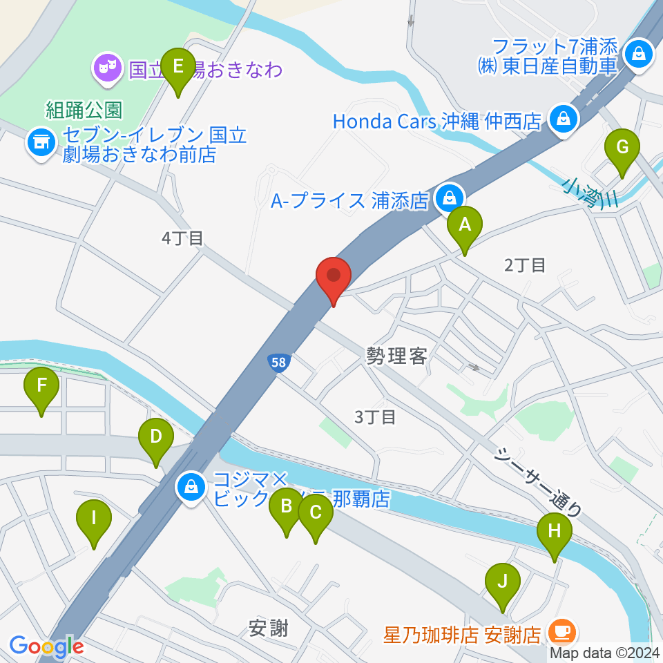 浦添groove周辺のカフェ一覧地図