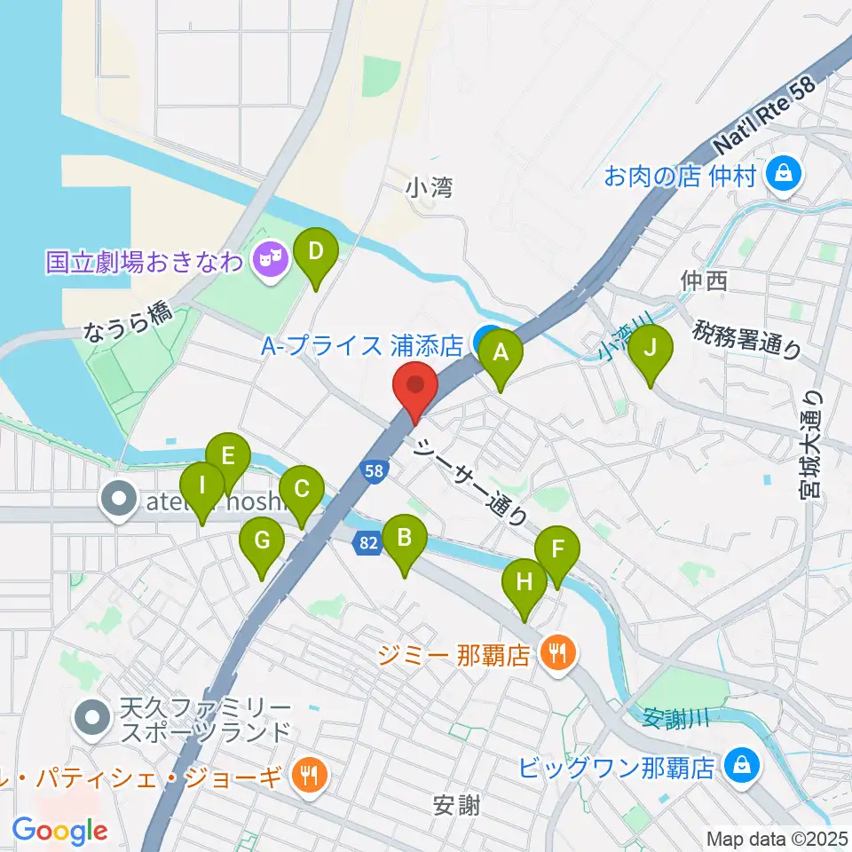 浦添groove周辺のカフェ一覧地図