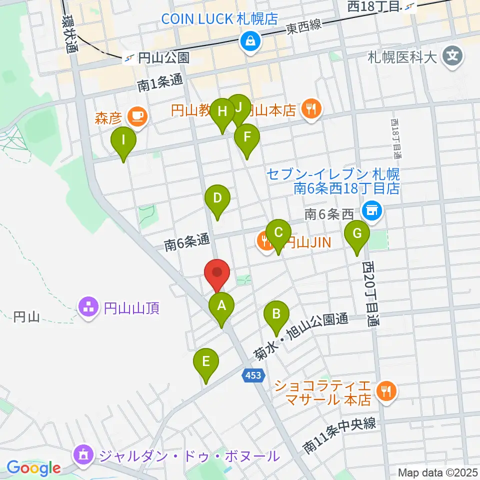 中古楽器専門店QUEST周辺のカフェ一覧地図