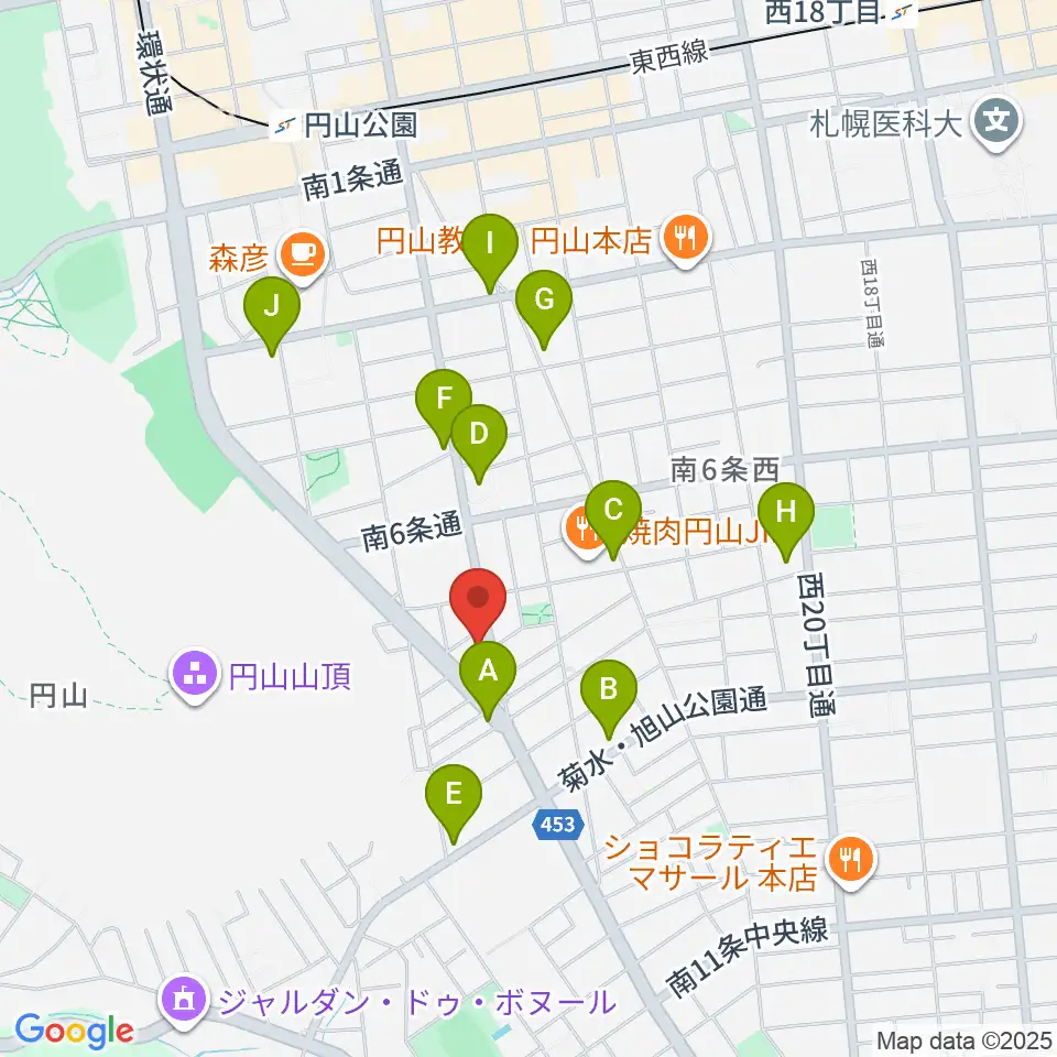 中古楽器専門店QUEST周辺のカフェ一覧地図