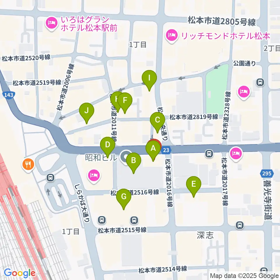 ミュージックプラザオグチ周辺のカフェ一覧地図