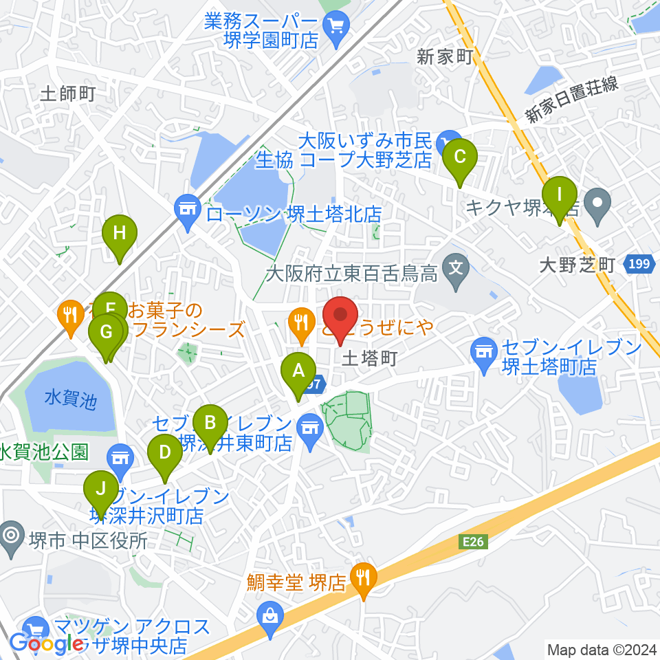 土塔庵周辺のカフェ一覧地図