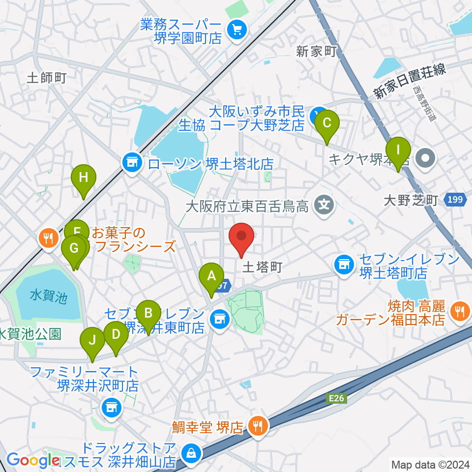 土塔庵周辺のカフェ一覧地図