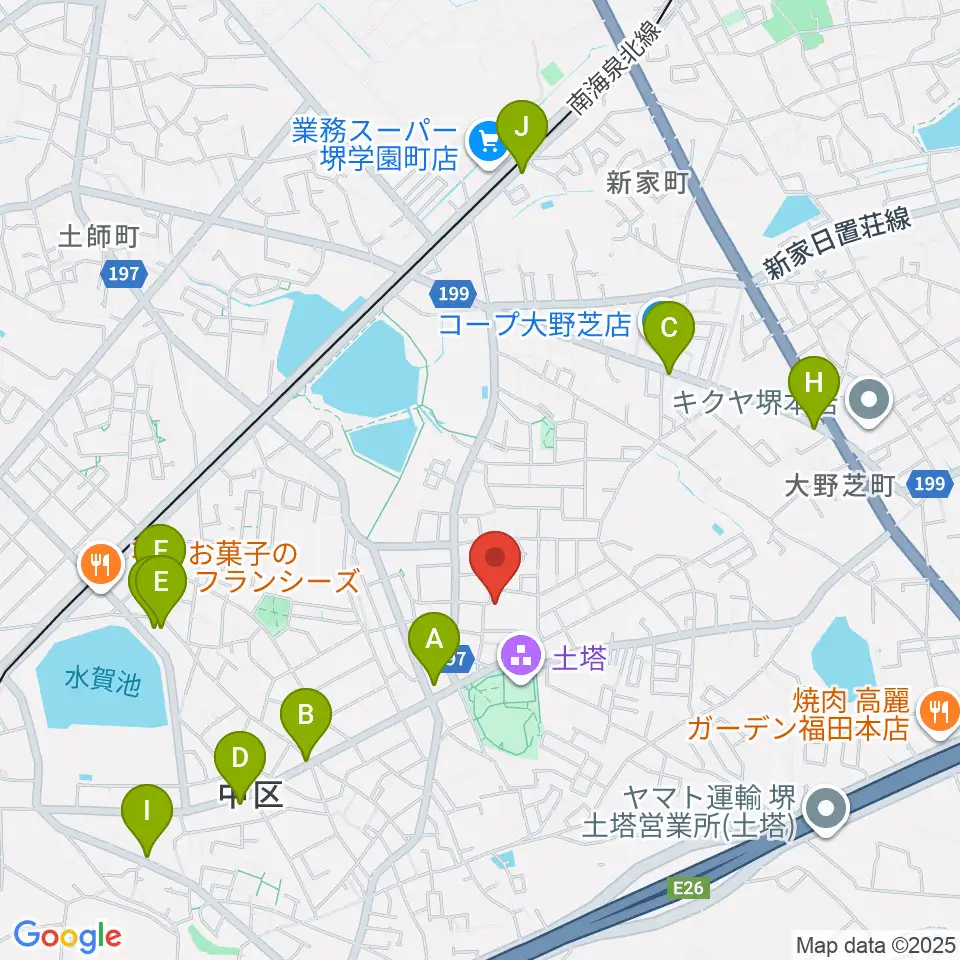 土塔庵周辺のカフェ一覧地図