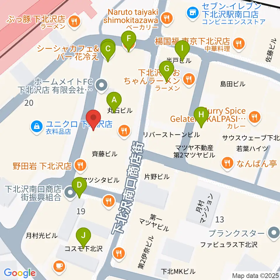 下北沢DRUM SONG周辺のカフェ一覧地図