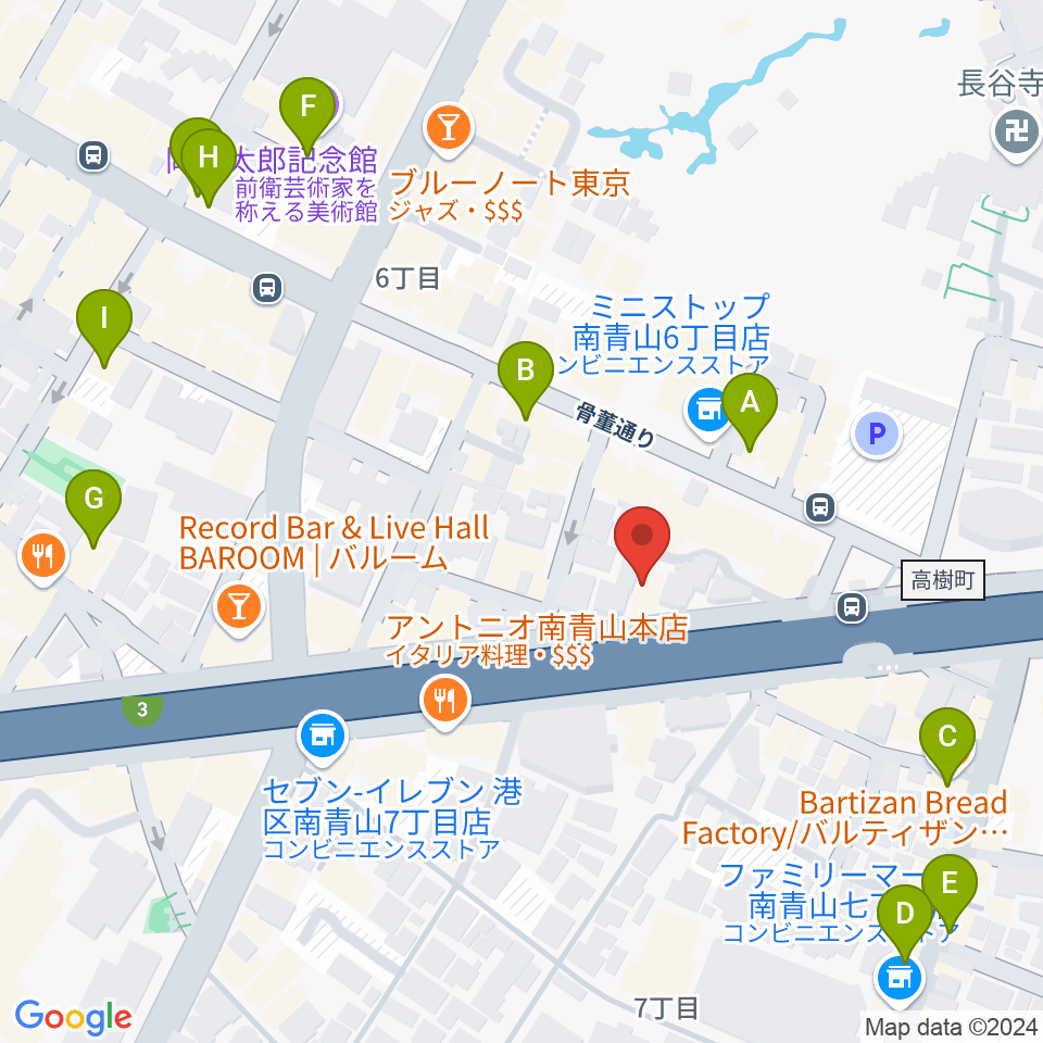 南青山レッドシューズ周辺のカフェ一覧地図