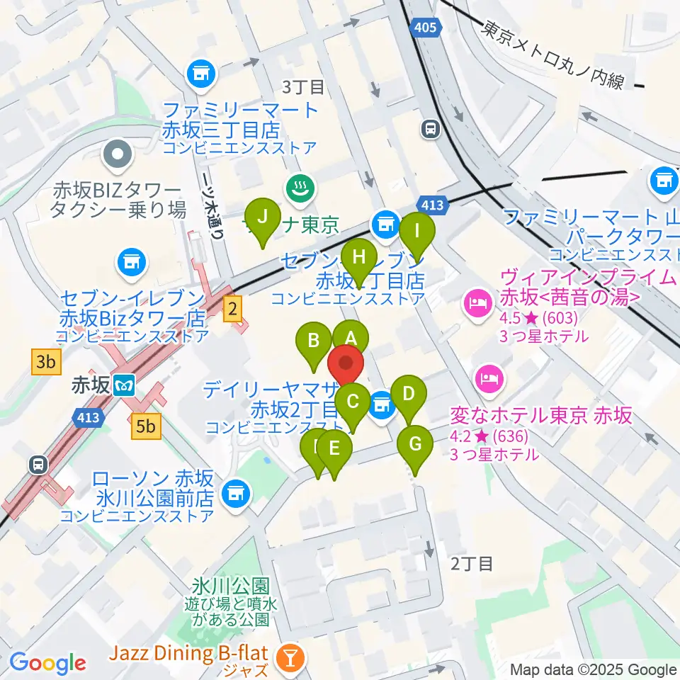 赤坂Jaka'z周辺のカフェ一覧地図