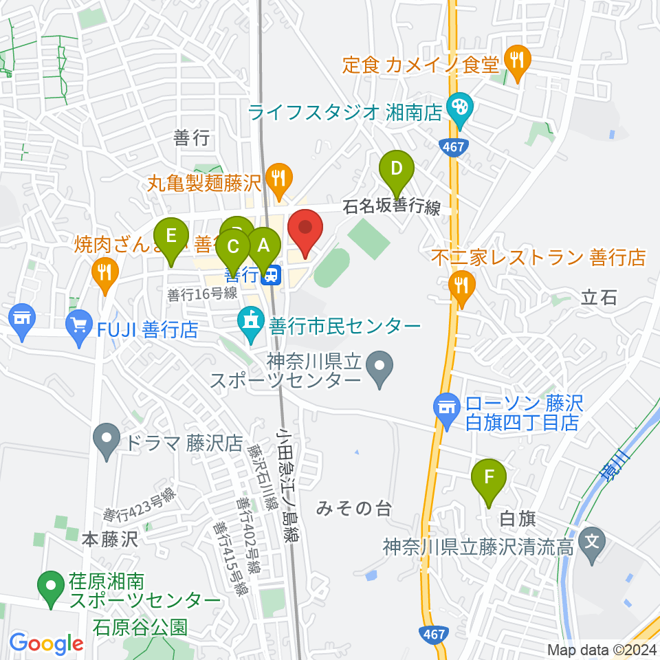 善行Z周辺のカフェ一覧地図