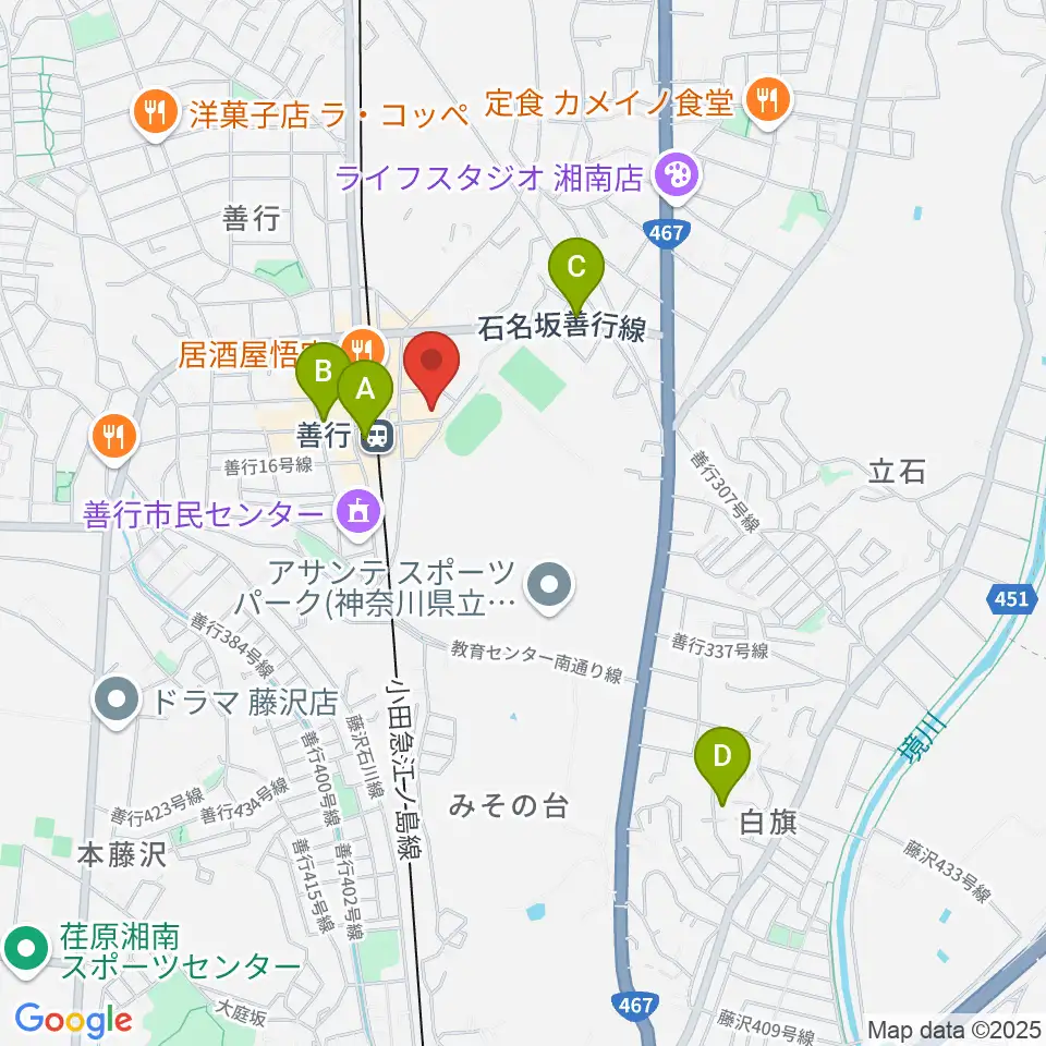 善行Z周辺のカフェ一覧地図