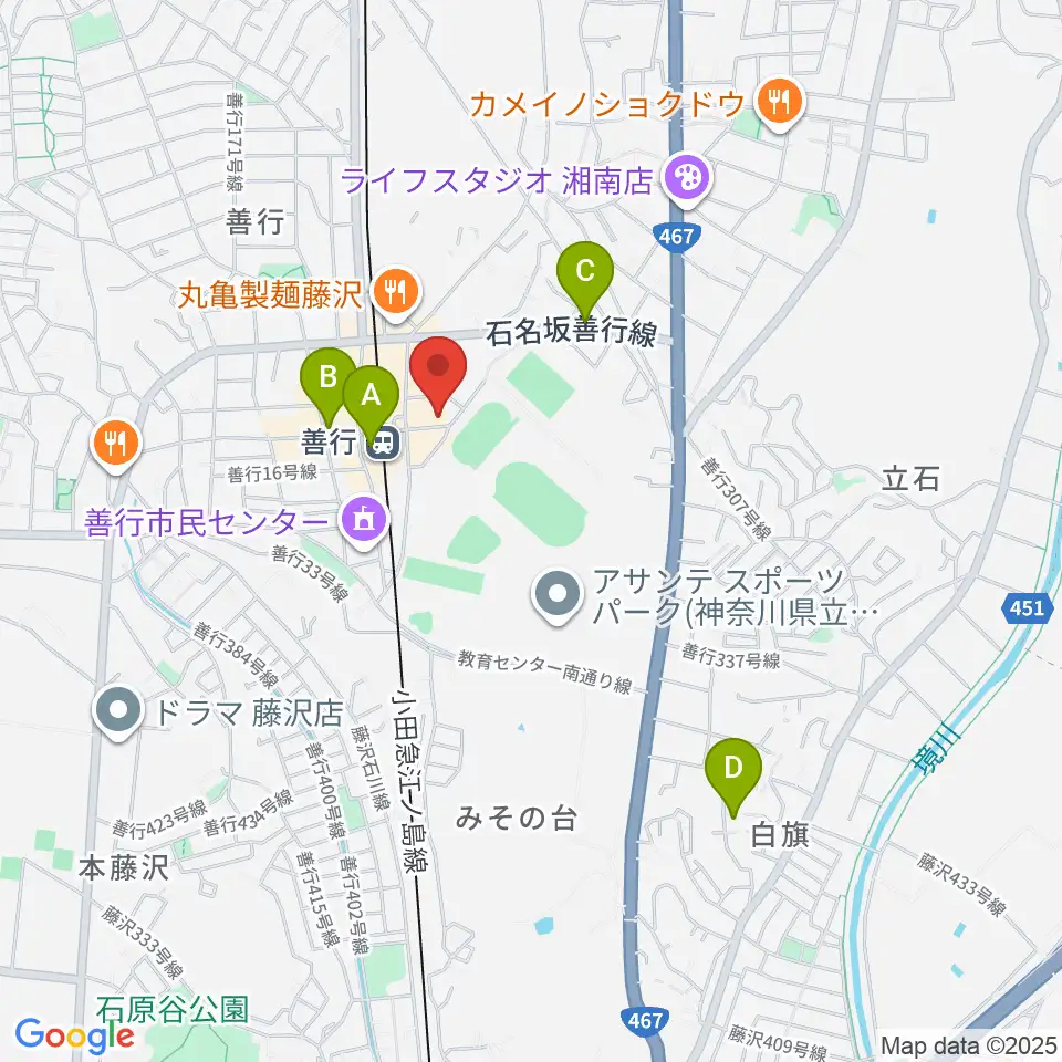 善行Z周辺のカフェ一覧地図