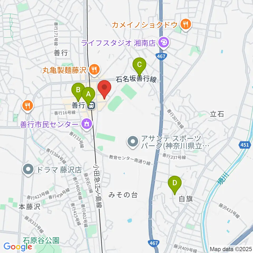 善行Z周辺のカフェ一覧地図