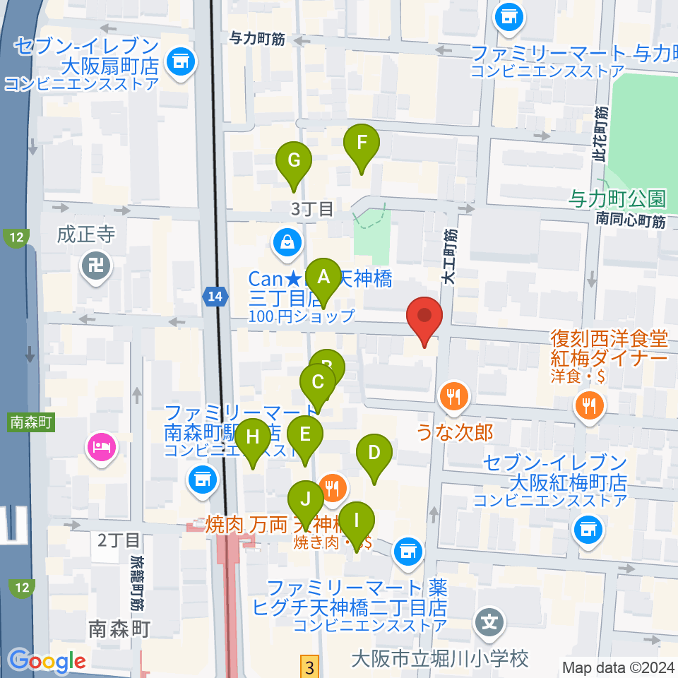 implant4周辺のカフェ一覧地図