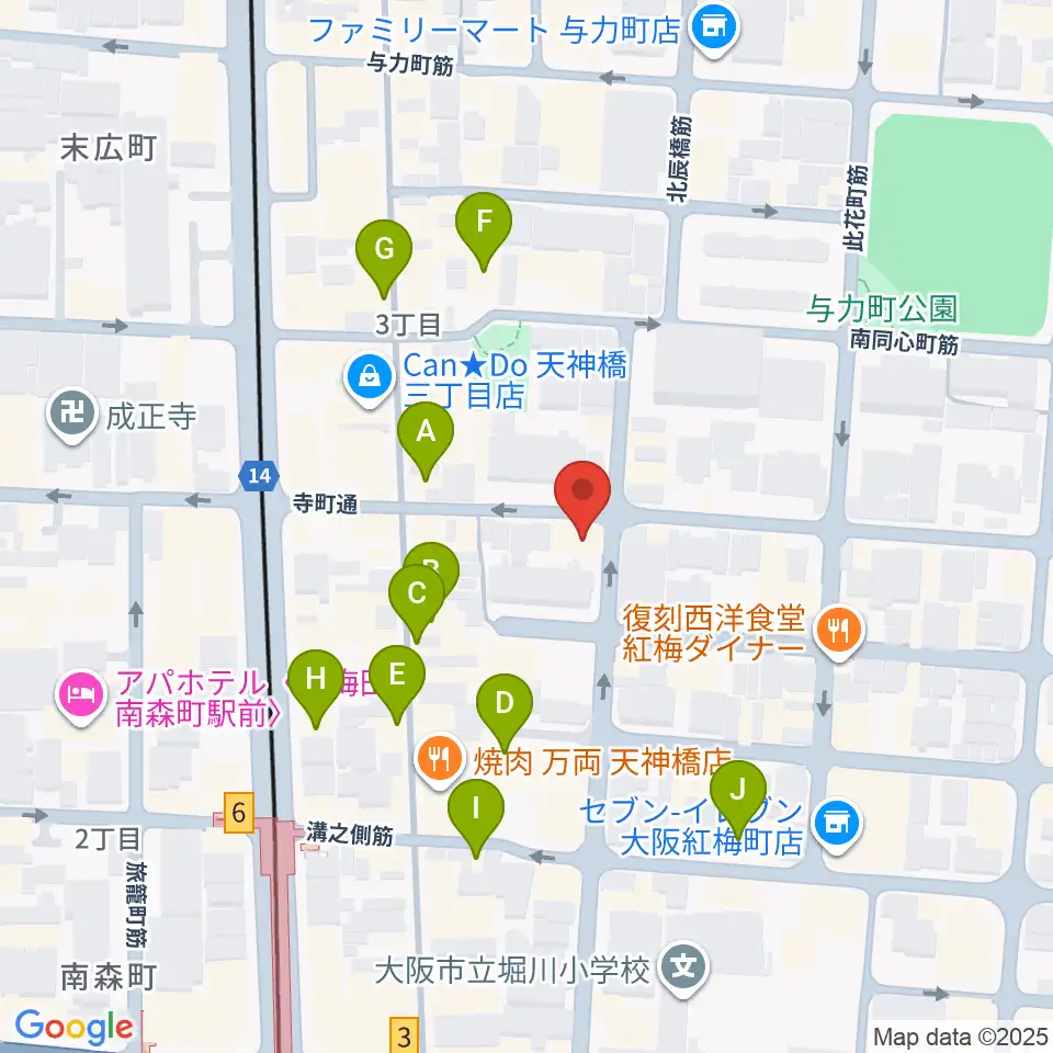 implant4周辺のカフェ一覧地図