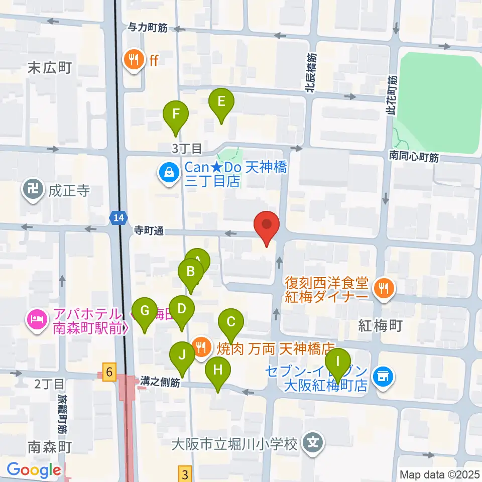 implant4周辺のカフェ一覧地図