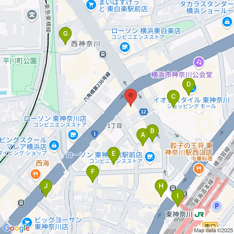 東神奈川音楽英語教育研究所周辺のカフェ一覧地図