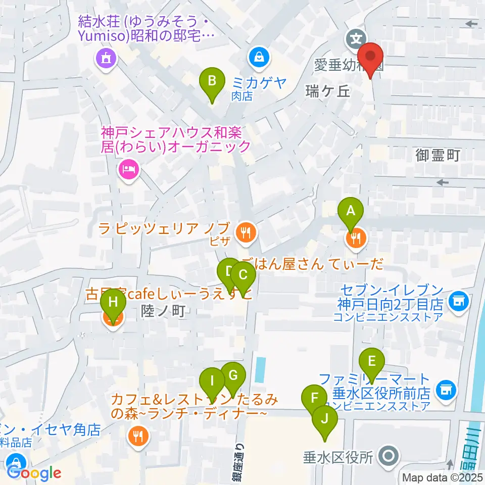 moonbow papa周辺のカフェ一覧地図