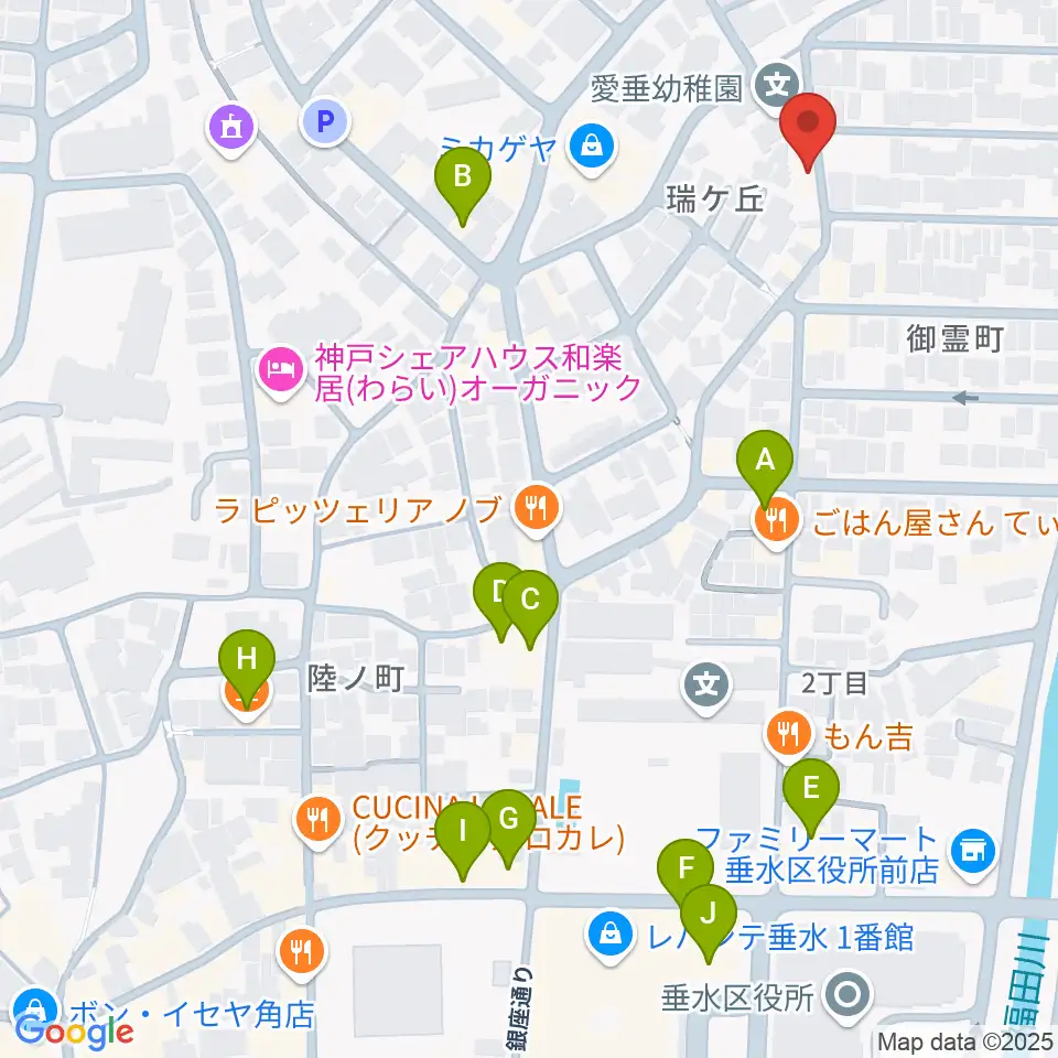 moonbow papa周辺のカフェ一覧地図