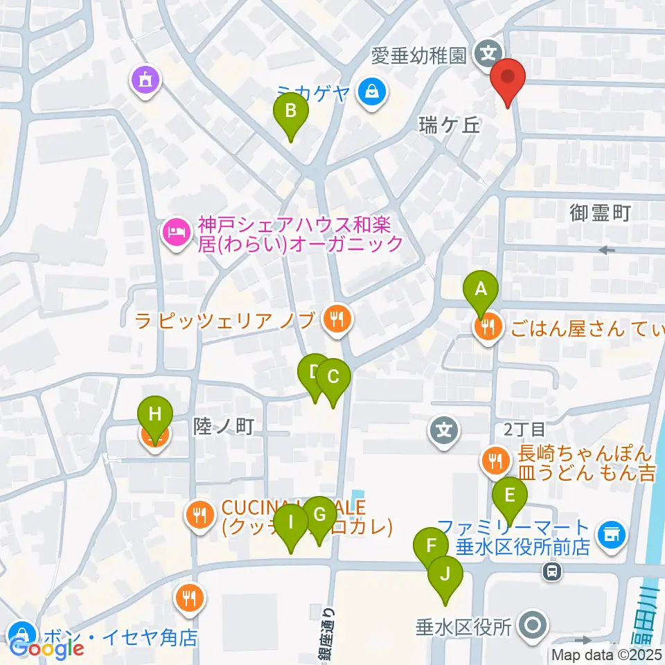moonbow papa周辺のカフェ一覧地図