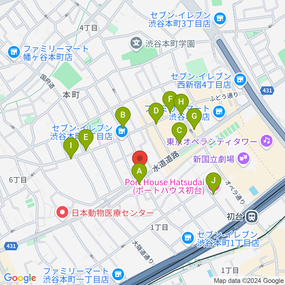 リリカアートスクール周辺のカフェ一覧地図