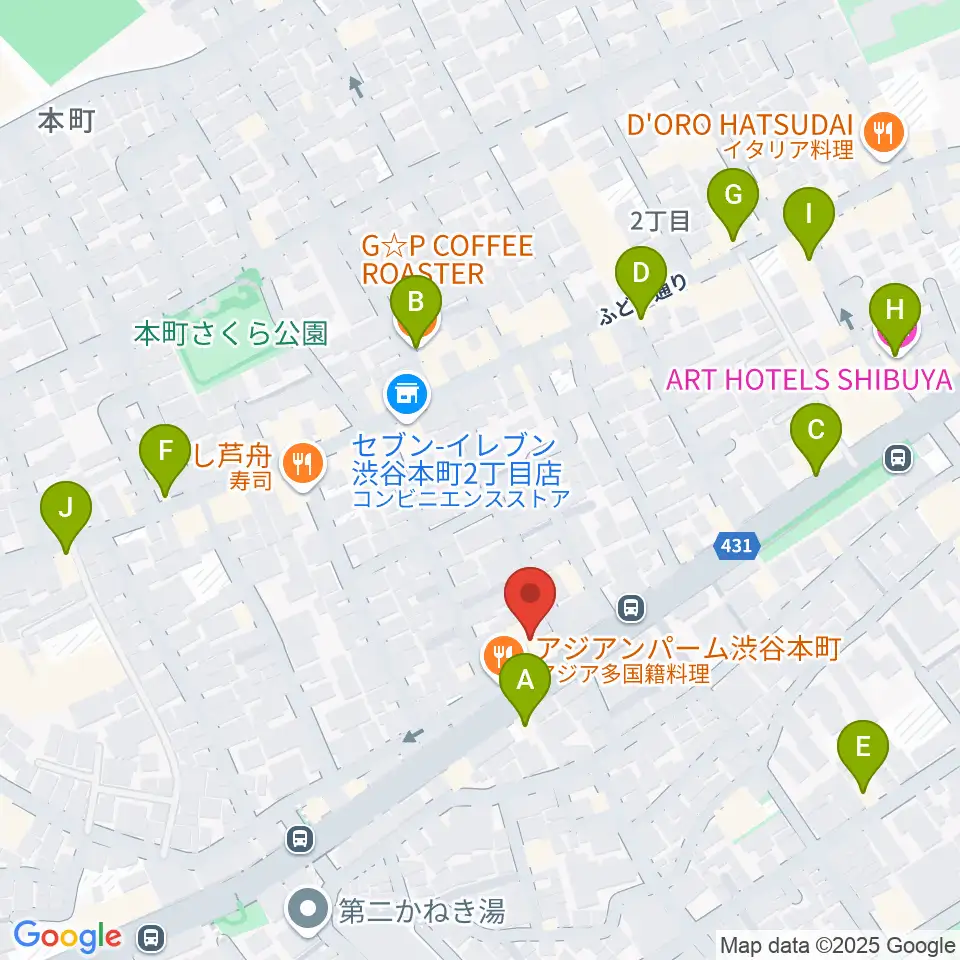 リリカアートスクール周辺のカフェ一覧地図