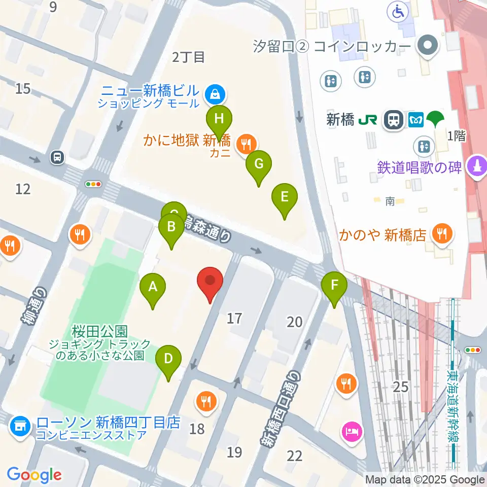 FCFミュージックスクール周辺のカフェ一覧地図