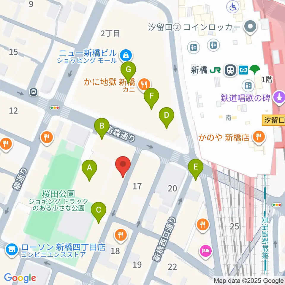 FCFミュージックスクール周辺のカフェ一覧地図