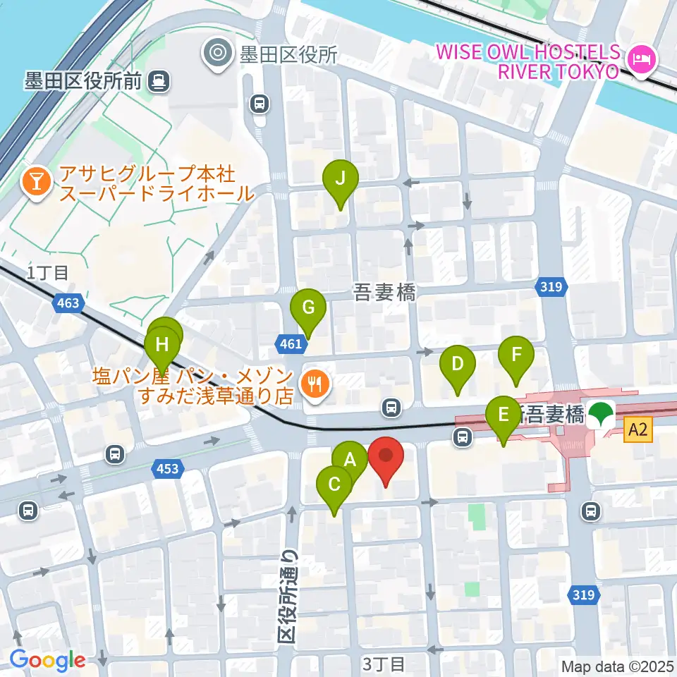 音楽の森アスパイア周辺のカフェ一覧地図