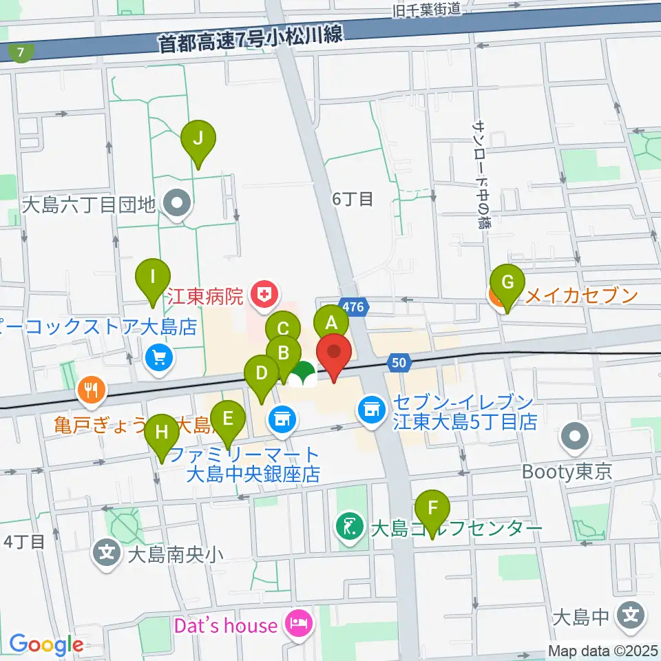 英会話とピアノの教室グローリーアカデミー周辺のカフェ一覧地図