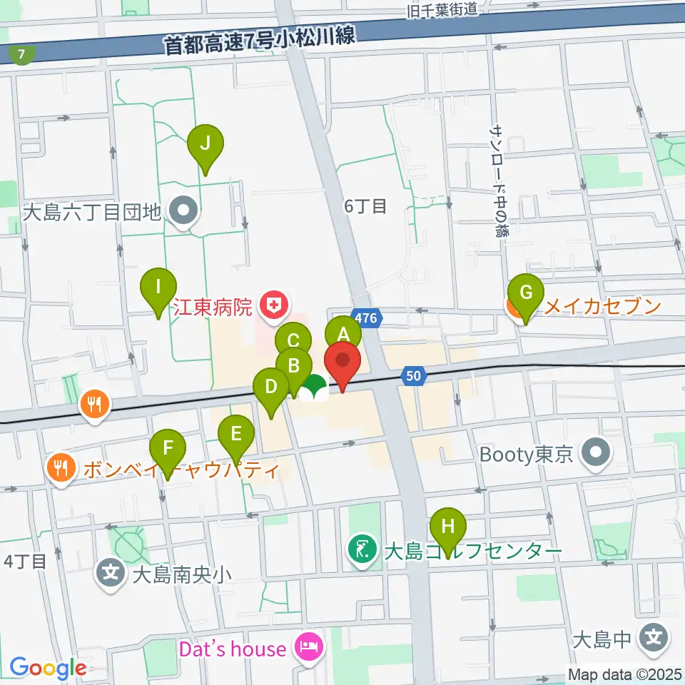 グローリーアカデミー周辺のカフェ一覧地図